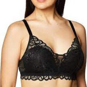 Bali Comfort Revolution Lace Desire Shaping Wireless Bra  Lg ( 2) BLACK & BLUSH